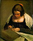 Diego Rodriguez De Silva Velazquez Canvas Paintings - The Needlewoman